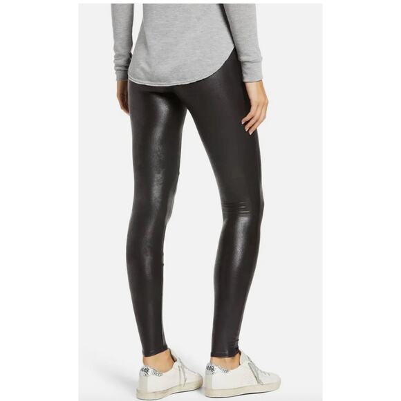 Spanx Leggings Womens Small Black Faux Leather Stretch High Rise - Picture 3 of 11